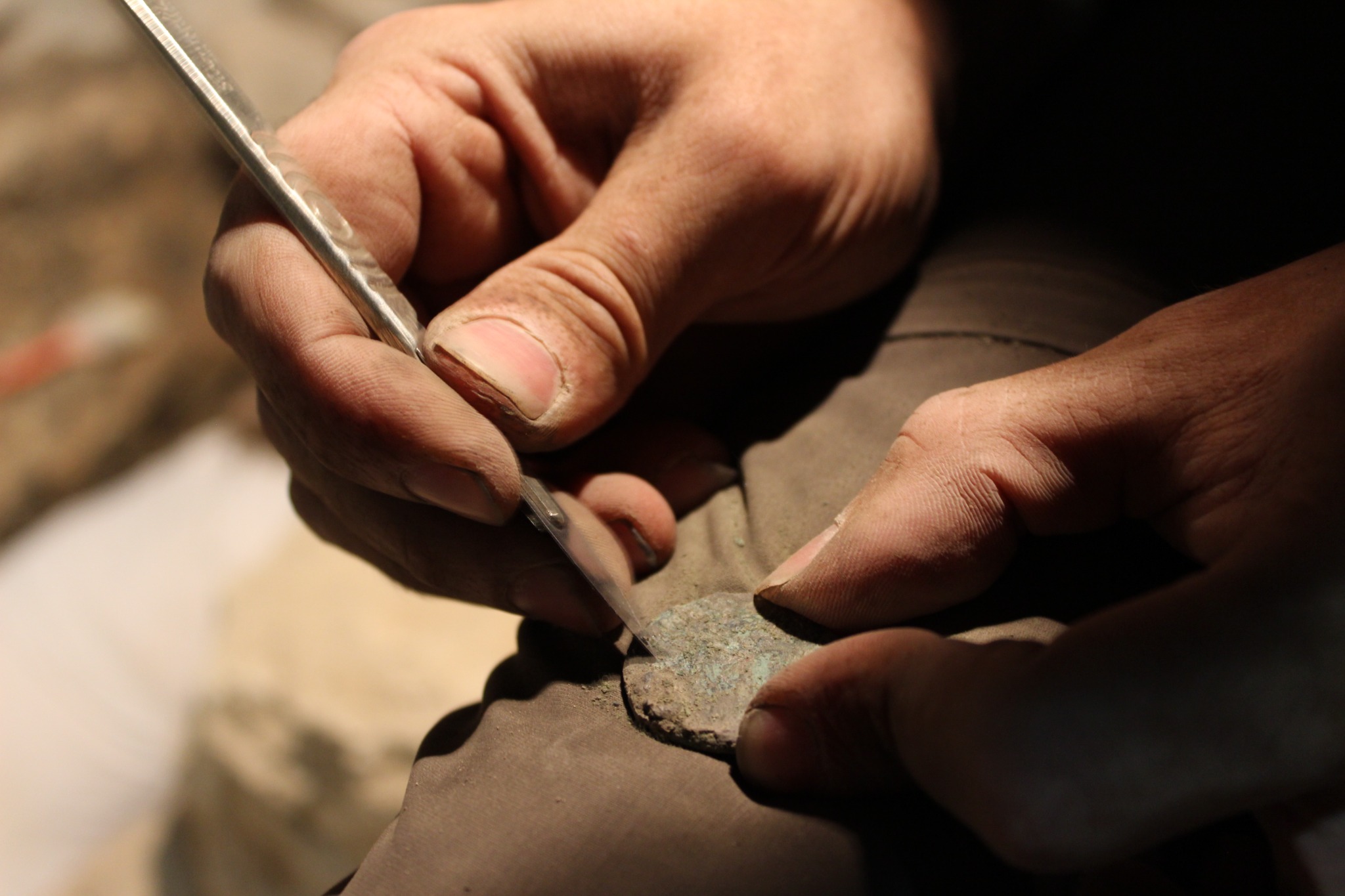 Detalle de objeto arqueológico